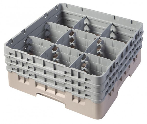 Cambro Spülkorb mit 9 Fächer Camrack® 17,4 cm Beige, 9S638184