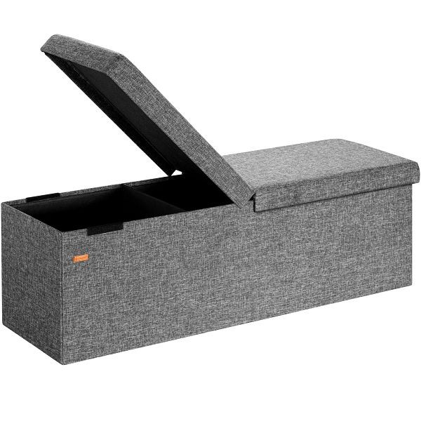 casaria Sitzbank Dunkelgrau 115x38x38cm mit Klappdeckel, 106964