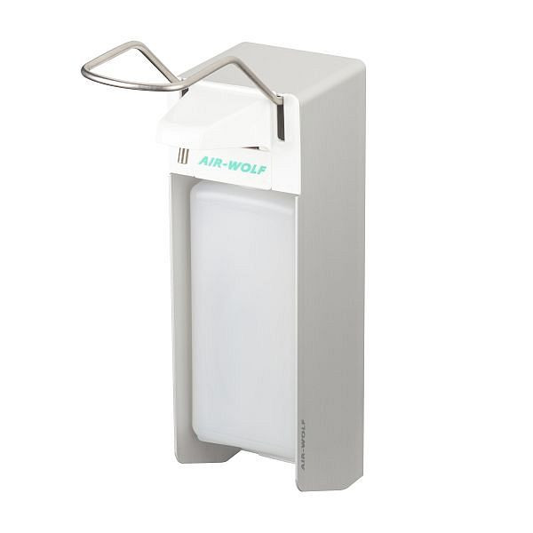 Air Wolf Desinfektionsmittel- und Seifenspender, Serie Omikron II, H x B x T: 340 x 94 x 222 mm, Alu eloxiert, WH Kunststoff, 35-456