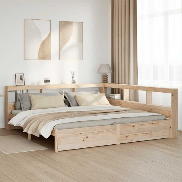 vidaXL Massivholzbett mit Regal ohne Matratze 180x200 cm Kiefernholz, 3324346
