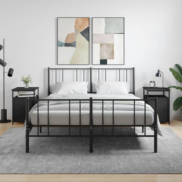 vidaXL Nachttische 2 Stück Schwarz 40x42x60 cm Holzwerkstoff, 826034