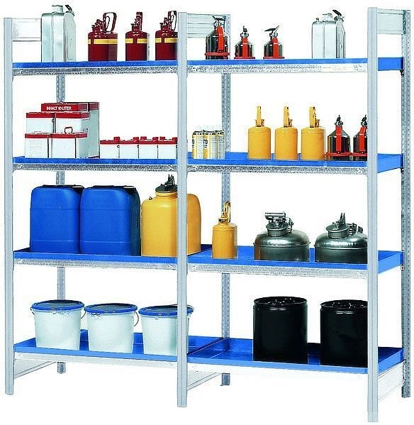 asecos Gefahrstoffregal (Anbauregal) RWW 1044 Stahl verzinkt, 1010x440x2000mm, 27830