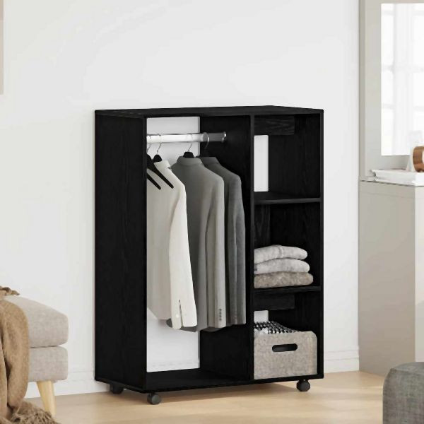vidaXL Kleiderschrank Schwarz Eichen-Optik 80x40x110 cm Holzwerkstoff, 862068