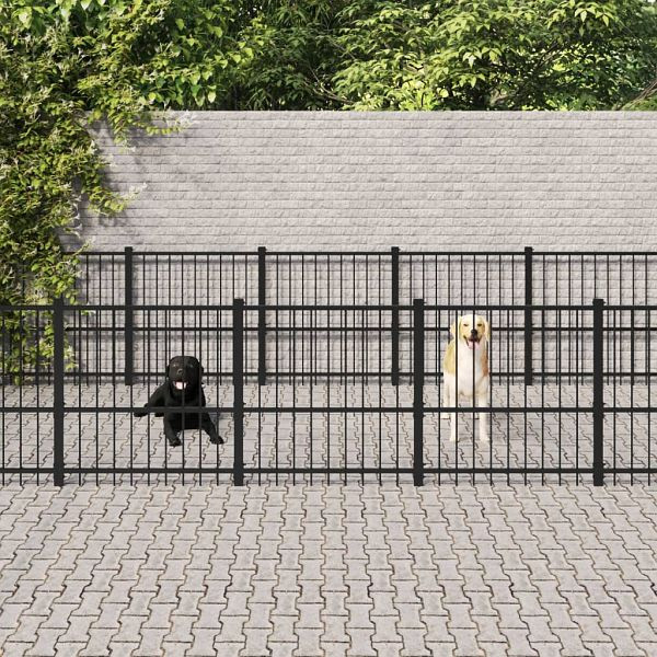 vidaXL Outdoor-Hundezwinger Stahl 25,4 m², 3124622, 8720287215882