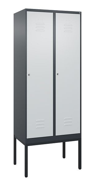 C+P Umkleidespind Classic PLUS, Gestell, 2 Abteile, 2120x800x500mm, 7016/7035, Zylinderschlösser, 0800307-22 S10028