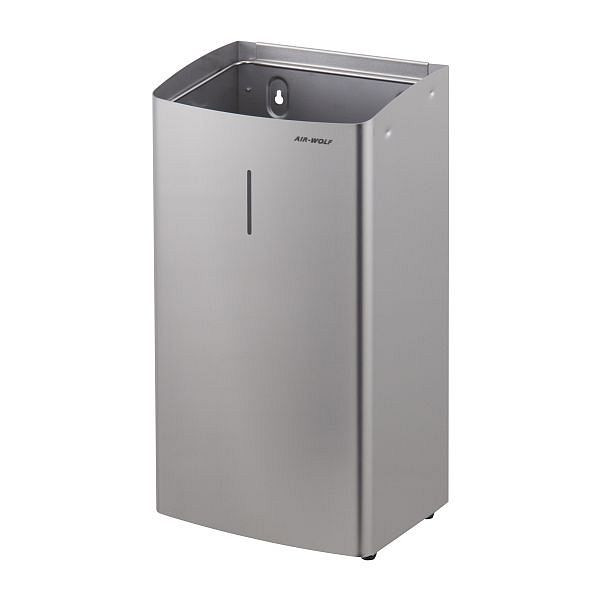 Air Wolf Abfallbehälter mit 27 Liter Volumen, Serie Alpha, H x B x T: 500 x 265 x 200 mm, Edelstahl gebürstet, 60-113