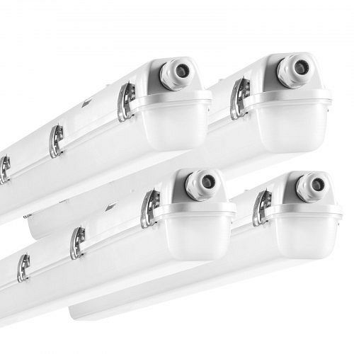 VEVOR 4er-Set LED Feuchtraumleuchte 60W 7400LM Dampfdicht Leuchte 5000K IP65, FZQD4FT4JT60THPABV7