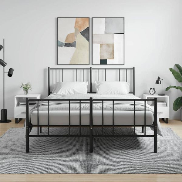 vidaXL Nachttische 2 Stück Hochglanz-Weiß 40x35x47,5 cm Holzwerkstoff, 827489