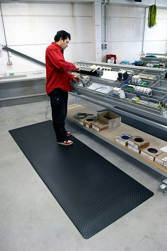 DENIOS Anti-Statik-Matte 1 mit Erdungskabel und Druckknopf, 0,9 x 1,5 m, 165543