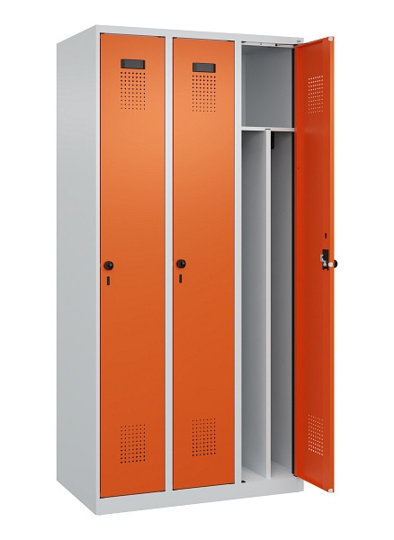 C+P Spind Evolo PLUS, 3 Abteile, 1850x900x500mm, 7035/2004, Verschluss Drehriegel, 049000-30F S10002