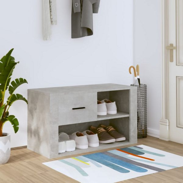 vidaXL Schuhschrank Betongrau 80x35x45 cm Holzwerkstoff, 816756