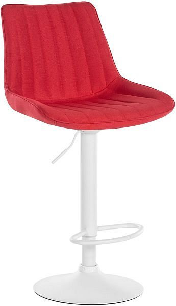CLP Barhocker Toni Stoff weiß, rot, 321537, 4251756484552