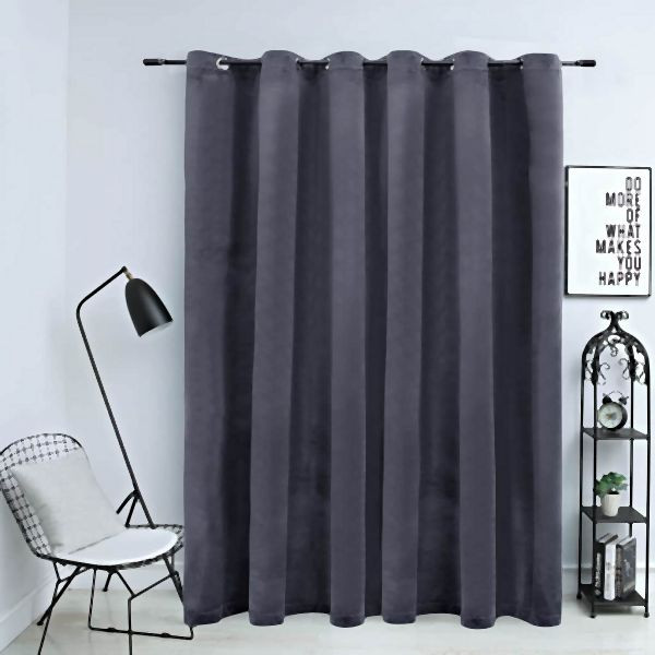 vidaXL Verdunkelungsvorhang mit Metallösen Samt Anthrazit 290 x 245 cm, 134499