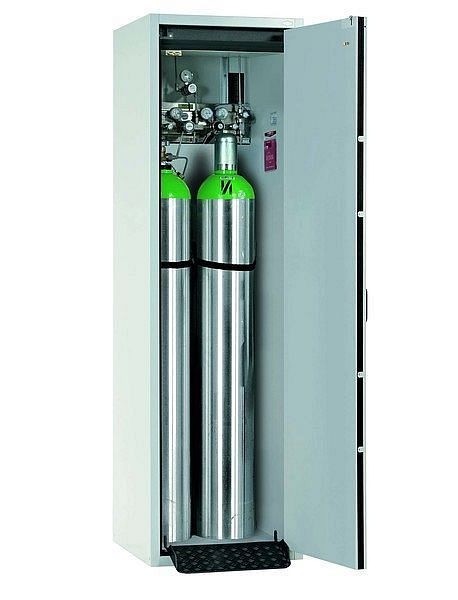 asecos Druckgasflaschenschrank G-CLASSIC-30, G30.205.060.R in grau für 2x Druckgasflaschen à 50 Liter, 30686-001-30687