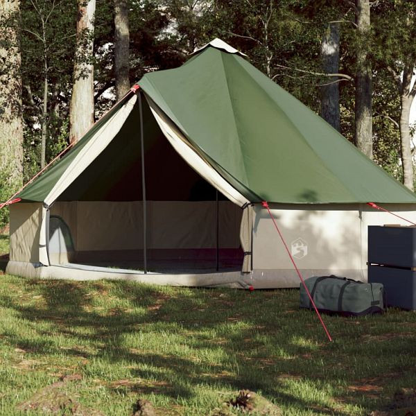 vidaXL Tipi-Familienzelt 6 Personen Grün Wasserdicht, 94585