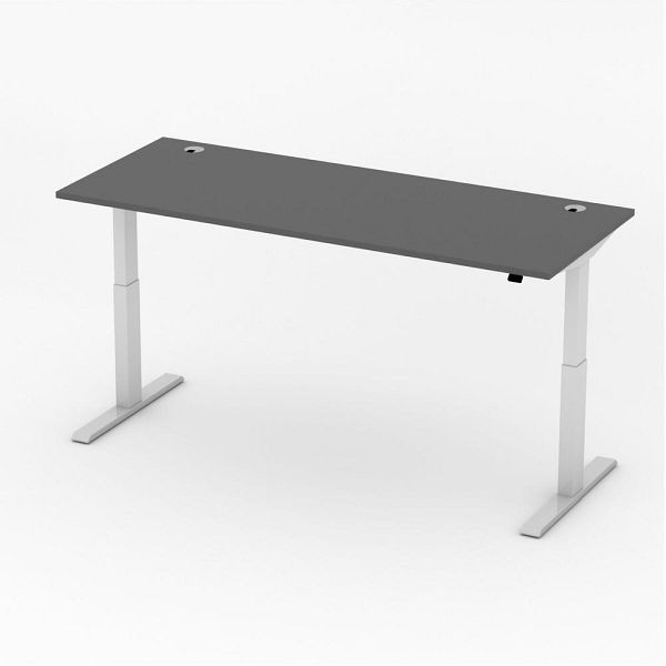 Deskin Höhenverstellbarer Schreibtisch BASIC PROFI MODUL, Dekor anthrazit, B 2000 x T 800 x H 715-1205 mm, 349438