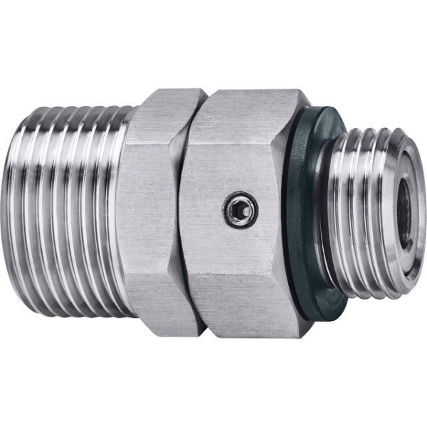 GEKA Drehnippel E AG G1/2 x AG G3/4 Edelstahl, VE: 5 Stück, 06.5170