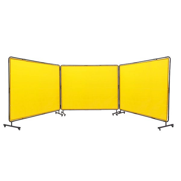 VEVOR 3-Panel-Schweißvorhang 1,8 x 2,4 m mit 12 Schwenkrädern und einem 6-stufigen UV-Schutz Gelb, SMSHJPF6X8YC6LZRZV0
