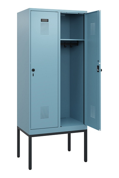 C+P Spind Evolo PLUS, Gestell, 2 Abteile, 1950x800x500mm, 0010/0010, Drehriegel, 0490305-22 S10025