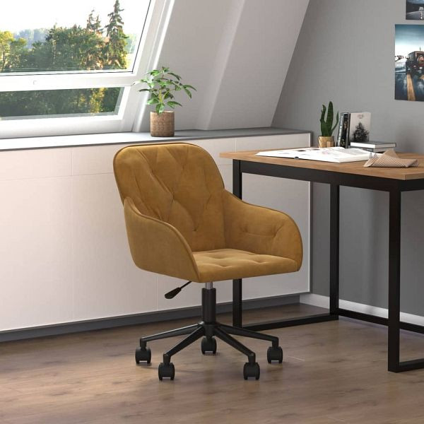 vidaXL Bürostuhl Drehbar Braun Samt, Füllung: Schaumstoff, 344875