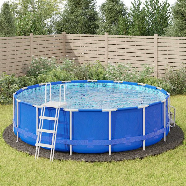vidaXL Pool-Bodentuch Hellgrau Ø550 cm Polyester Geotextil, 94222
