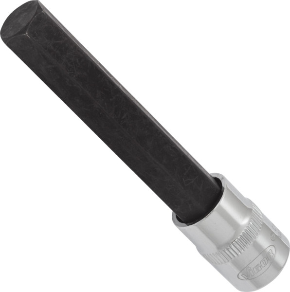 VIGOR Schraubendreher-Einsatz, Vierkant hohl 10 mm (3/8 Zoll), Innen-Sechskant Profil, 12 mm, Länge: 93 mm, für Handbetätigung, V6147