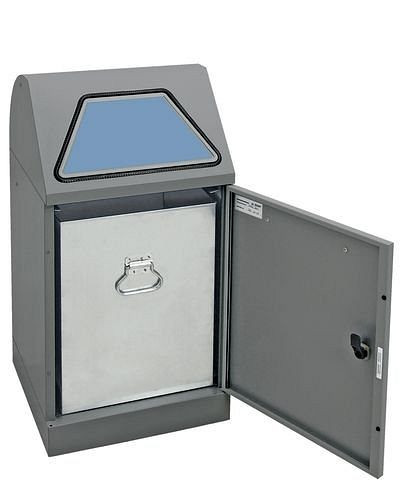 DENIOS Wertstoffsammler 120 Liter, Fuß-Bedienung, verzinkter Innenbehälter, grau/grau, 164484