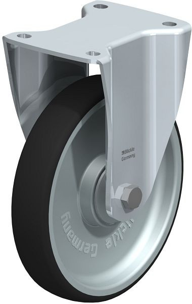 Blickle BH-PATH 200K Stahlblech-Bockrolle, Schwerlast-Ausführung, mit Anschraubplatte, Thermoplastisches Polyurethan, Grau, 847036