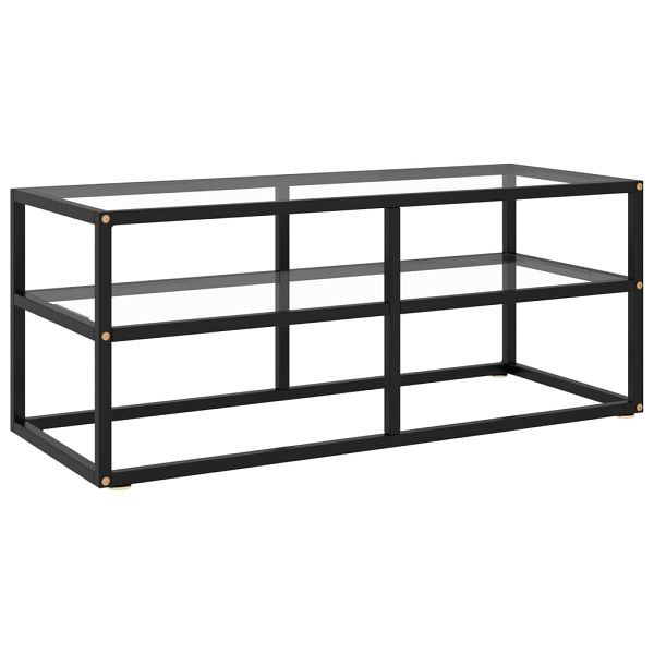 vidaXL TV-Schrank Schwarz mit Hartglas 100x40x40 cm, 322855