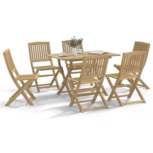 vidaXL 7-teilig Garten-Essgruppe Massivholz Akazie, 3214237