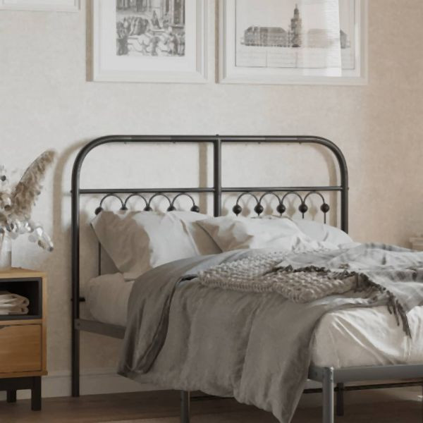 vidaXL Kopfteil Metall Schwarz 120 cm Abmessung, 376631