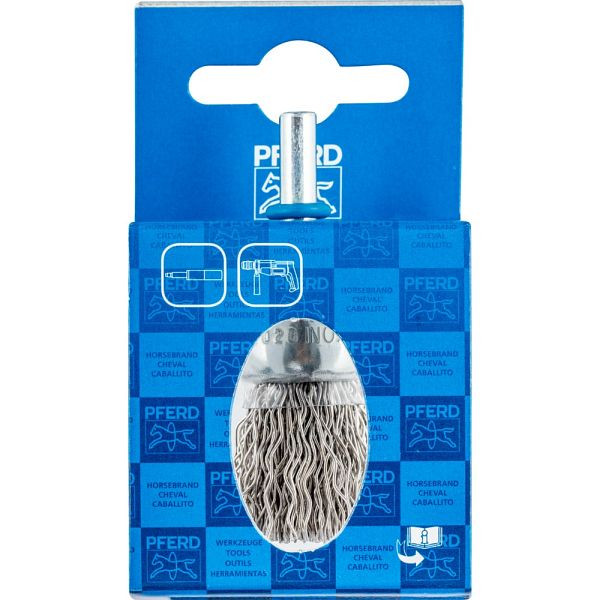 Pferd Pinselbürste mit Schaft, ungezopft POS PBU 2022/6 INOX 0,50, VE: 10 Stück, 43704006