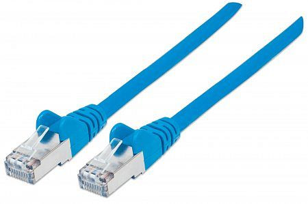 INTELLINET Netzwerkkabel mit Cat7-Rohkabel, S/FTP, Cat6a-Stecker, LS0H, 0,5 m, blau, 740661
