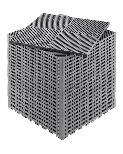 VEVOR Drainagematte Garage Bodenfliesen, Ineinandergreifend 415x415mm, VE: 24 Stück, CKPSD157157IYIV1HV0