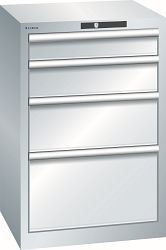 LISTA Schubladenschrank 27x27E (BxTxH) 564x572x850mm AUTO Lock, Lichtgrau, 4 Schubladen, Fronthöhe: 100 - 300 mm, 79.380.020.A