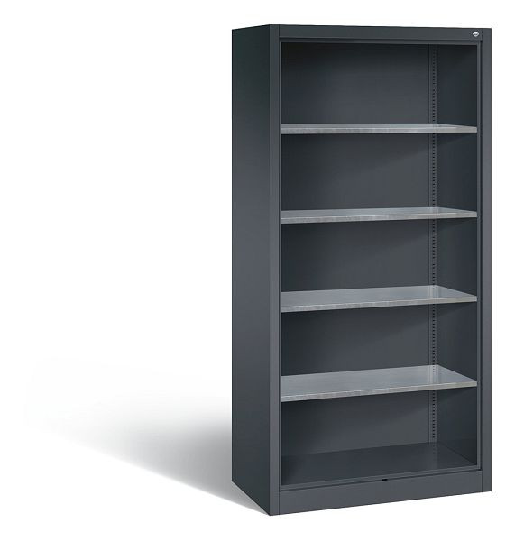 C+P Stahlregal mit Rückwand Acurado, H1950xB930xT500mm, Farbe: Schwarzgrau, 8921-02 S10008