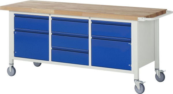 RAU Fahrbare Werkbank 8568I2, B2000xT700xH880mm, 5xSchublade-TA, 2xTüren, 05-8568I2-207R4S.11