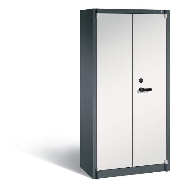 C+P Feuergeschützter Flügeltürenschrank Certos, H1950xB930xT500 mm, Anthrazit/Grau, 1170-200 S10104