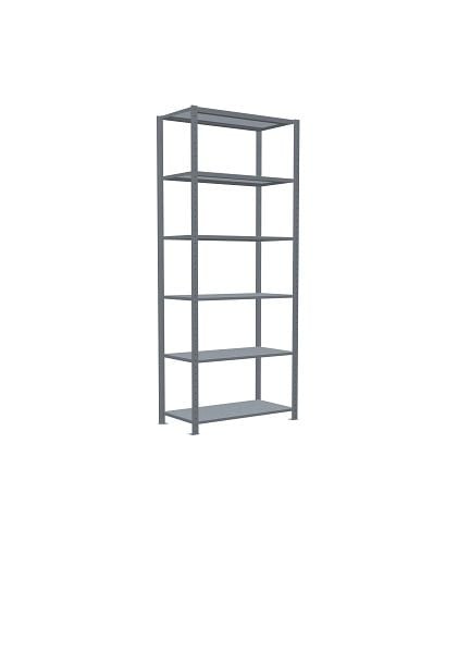 Schulte Grundregal, Steckregal MULTIplus330, 2500 x 1000 x 500 mm, 6 Fachböden, Kreuzstrebe, verzinkt, 13951