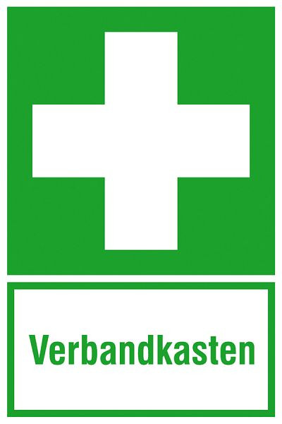 SafetyMarking Erste-Hilfe-Kombischild, Erste Hilfe - Verbandkasten, BxH 20x30 cm, Aluminium, langnachleuchtend, 15.0074