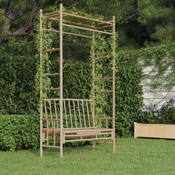 vidaXL Gartenbank mit Pergola 116 cm Bambus, 341742