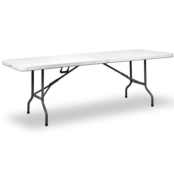casaria Gartentisch Weiß Kunststoff 220x70x72cm klappbar, 107733