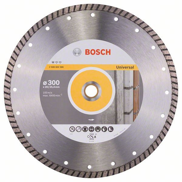 Bosch Diamanttrennscheibe Standard for Universal Turbo, 300 x 20,00/25,40 x 3 x 10, 2608602586