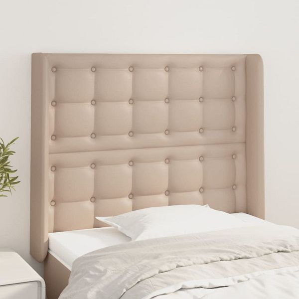 vidaXL Kopfteil mit Ohren Cappuccino-Braun 93x16x118/128 cm Kunstleder, 3119663