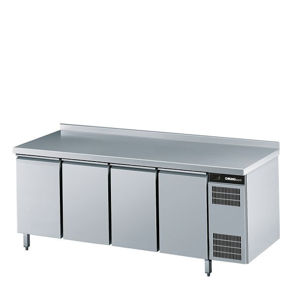 CHROMOnorm Kühltisch GN 1/1, 4 Türen, mit Tischplatte hinten auf, Steckerfertig, CKTEK7411601