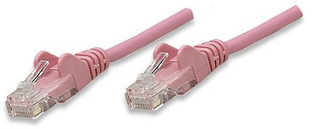 INTELLINET Cat5e Netzwerk Patchkabel, ungeschirmt, UTP, RJ45 Stecker / RJ45 Stecker, 0.5 m, Rosa, 453059