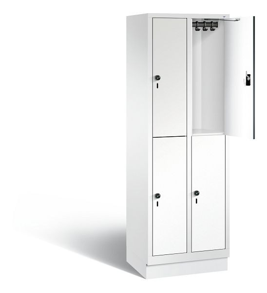 C+P Spind doppelstöckig Evolo, H1800xB610xT500mm, Farbe: Verkehrsweiß / Dekor Weiß, 48320-20 S10623