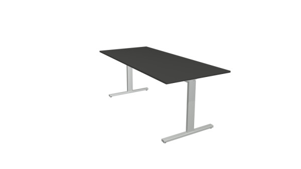 Kerkmann Schreibtisch Form 2 - B 1800 x T 800 x H 700-820 mm mit T-Fuß-Gestell in alusilber, anthrazit, (Montage), 11020713-1