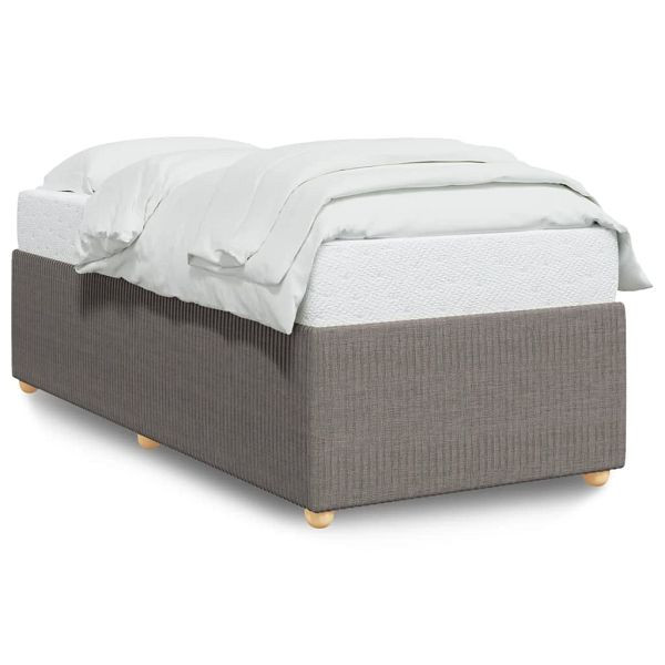 vidaXL Bettgestell Taupe 90x190 cm Stoff, Material: Stoff (100% Polyester), Sperrholz, Holzwerkstoff, 3284904