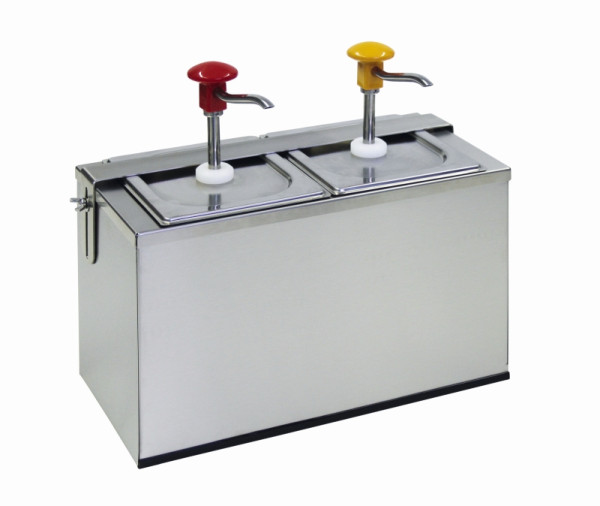 Schneider Druckknopf-Dosierspender mit GN-Behälter "Cool", 2 x 3 Liter - 425 x 185 x 375 mm, 152441